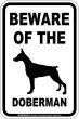 画像1: [MAGSIGN] ドーベルマン(立耳) 注意 英語 マグネット＆ステッカー BEWARE OF THE DOBERMAN 車/屋外用 日本製 (1)