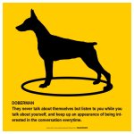画像2: DOBERMAN'S POEM [MAGSIGN] ポエムシリーズ マグネット＆ステッカー 防水/耐水・耐光性 日本製 英語＆シルエット：ドーベルマンC（ホワイト/イエロー） (2)