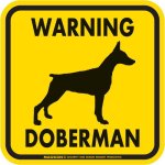 画像3: [MAGSIGN] WARNING DOBERMAN マグネット＆ステッカー：ドーベルマン(ホワイト/イエロー/オレンジ) 注意 英語 正方形 車＆屋外用(防水性/耐光性) 日本製 (3)