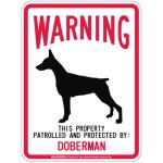 画像4: [MAGSIGN] DOBERMAN 注意 英語 WARNING 警告/保護/警戒 車 屋外用 マグネット＆ステッカー 日本製：ドーベルマン(立ち耳) (4)