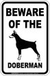 画像2: [MAGSIGN] ドーベルマン(立耳) 注意 英語 マグネット＆ステッカー BEWARE OF THE DOBERMAN 車/屋外用 日本製 (2)