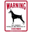画像2: [MAGSIGN] DOBERMAN 注意 英語 WARNING 警告/保護/警戒 車 屋外用 マグネット＆ステッカー 日本製：ドーベルマン(立ち耳) (2)