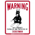 画像3: [MAGSIGN] DOBERMAN 注意 英語 WARNING 警告/保護/警戒 車 屋外用 マグネット＆ステッカー 日本製：ドーベルマン(立ち耳) (3)