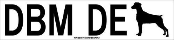 画像2: [MAGSIGN] ドーベルマン イニシャル/国名コード/シルエット マグネット＆ステッカー DOBERMANローマ字ロゴ入り 車/屋外用 日本製 (2)