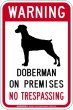 画像1: [MAGSIGN] ドーベルマン(垂耳) 警戒 英語 立入禁止 マグネット＆ステッカー WARNING DOBERMAN ON PREMISES NO TRESPASSING 車/屋外用 日本製 (1)
