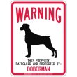 画像2: [MAGSIGN] DOBERMAN 注意 英語 WARNING 警告/保護/警戒 車 屋外用 マグネット＆ステッカー 日本製：ドーベルマン(垂れ耳) (2)
