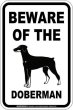 画像2: [MAGSIGN] ドーベルマン(垂耳) 注意 英語 マグネット＆ステッカー BEWARE OF THE DOBERMAN 車/屋外用 日本製 (2)