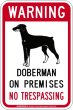 画像2: [MAGSIGN] ドーベルマン(垂耳) 警戒 英語 立入禁止 マグネット＆ステッカー WARNING DOBERMAN ON PREMISES NO TRESPASSING 車/屋外用 日本製 (2)