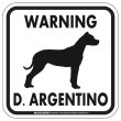 画像1: [MAGSIGN] WARNING D. ARGENTINO マグネット＆ステッカー：ドゴアルヘンティーノ(ホワイト/イエロー/オレンジ) 注意 英語 正方形 車＆屋外用(防水性/耐光性) 日本製 (1)