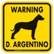 画像2: [MAGSIGN] WARNING D. ARGENTINO マグネット＆ステッカー：ドゴアルヘンティーノ(ホワイト/イエロー/オレンジ) 注意 英語 正方形 車＆屋外用(防水性/耐光性) 日本製 (2)