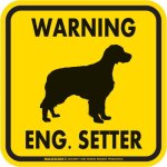 画像2: [MAGSIGN] WARNING ENG. SETTER マグネット＆ステッカー：イングリッシュセッター(ホワイト/イエロー/オレンジ) 注意 英語 正方形 車＆屋外用(防水性/耐光性) 日本製 (2)