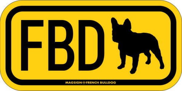 画像1: [MAGSIGN] フレンチブルドッグ イニシャル(アルファベット３文字) シルエット マグネット＆ステッカー FRENCH BULLDOG ローマ字ロゴ入り 車/屋外用 日本製 (1)