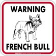 画像4: [MAGSIGN] WARNING FRENCH BULL マグネット＆ステッカー：フレンチブル(ホワイト/イエロー/オレンジ) 注意 英語 正方形 車＆屋外用(防水性/耐光性) 日本製 (4)