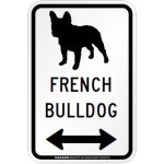 画像1: FRENCH BULLDOG [MAGSIGN] シルエット＆矢印 アメリカン道路標識 英語犬種名 マグネット/ステッカー：ホワイト (1)