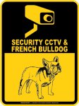 画像2: フレンチブルドッグ＆防犯カメラ 監視 警戒中 英語 マグサイン(マグネット/ステッカー)：SECURITY CCTV ＆ FRENCH BULLDOG [MAGSIGN] (2)