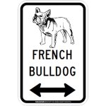 画像2: FRENCH BULLDOG [MAGSIGN] シルエット＆矢印 アメリカン道路標識 英語犬種名 マグネット/ステッカー：ホワイト (2)