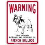 画像1: [MAGSIGN] FRENCH BULLDOG 注意 英語 WARNING 警告/保護/警戒 車 屋外用 マグネット＆ステッカー 日本製：フレンチブルドッグ (1)