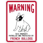 画像2: [MAGSIGN] FRENCH BULLDOG 注意 英語 WARNING 警告/保護/警戒 車 屋外用 マグネット＆ステッカー 日本製：フレンチブルドッグ (2)