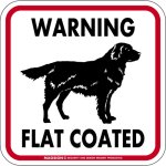 画像1: [MAGSIGN] WARNING FLAT COATED マグネット＆ステッカー：フラットコーテッド(ホワイト/イエロー/オレンジ) 注意 英語 正方形 車＆屋外用(防水性/耐光性) 日本製 (1)