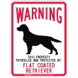 画像2: [MAGSIGN] FLAT COATED RETRIEVER 注意 英語 WARNING 警告/保護/警戒 車 屋外用 マグネット＆ステッカー 日本製：フラットコーテッドレトリーバー (2)