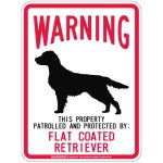 画像2: [MAGSIGN] FLAT COATED RETRIEVER 注意 英語 WARNING 警告/保護/警戒 車 屋外用 マグネット＆ステッカー 日本製：フラットコーテッドレトリーバー (2)