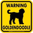 画像2: [MAGSIGN] WARNING GOLDENDOODLE マグネット＆ステッカー：ゴールデンドゥードル(ホワイト/イエロー/オレンジ) 注意 英語 正方形 車＆屋外用(防水性/耐光性) 日本製 (2)