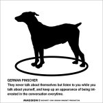 画像1: GERMAN PINSCHER'S POEM [MAGSIGN] ポエムシリーズ マグネット＆ステッカー 防水/耐水・耐光性 日本製 英語＆シルエット：ジャーマンピンシャー（ホワイト/イエロー） (1)