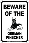 画像2: [MAGSIGN] ジャーマンピンシャー 注意 英語 マグネット＆ステッカー BEWARE OF THE GERMAN PINSCHER 車/屋外用 日本製 (2)