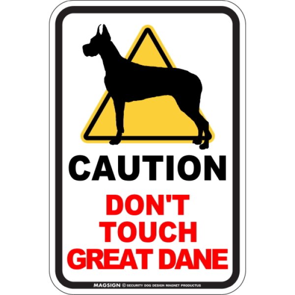 画像1: CAUTION DON'T TOUCH マグネットサイン：グレートデーンC (1)
