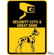 画像2: グレートデーン＆防犯カメラ 監視 警戒中 英語 マグサイン(マグネット/ステッカー)：SECURITY CCTV ＆ GREAT DANE [MAGSIGN] (2)