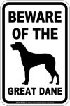 画像1: [MAGSIGN] グレートデーン 注意 英語 マグネット＆ステッカー BEWARE OF THE GREAT DANE 車/屋外用 日本製 (1)
