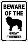 画像1: [MAGSIGN] グレートピレニーズ 注意 英語 マグネット＆ステッカー BEWARE OF THE GREAT PYRENEES 車/屋外用 日本製 (1)