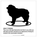 画像1: GREAT PYRENEES'S POEM [MAGSIGN] ポエムシリーズ マグネット＆ステッカー 防水/耐水・耐光性 日本製 英語＆シルエット：グレートピレニーズ（ホワイト/イエロー） (1)