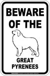 画像2: [MAGSIGN] グレートピレニーズ 注意 英語 マグネット＆ステッカー BEWARE OF THE GREAT PYRENEES 車/屋外用 日本製 (2)