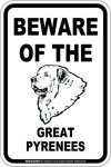 画像3: [MAGSIGN] グレートピレニーズ 注意 英語 マグネット＆ステッカー BEWARE OF THE GREAT PYRENEES 車/屋外用 日本製 (3)