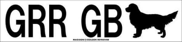 画像1: [MAGSIGN] ゴールデンレトリバー イニシャル/国名コード/シルエット マグネット＆ステッカー GOLDEN RETRIEVERローマ字ロゴ入り 車/屋外用 日本製 (1)