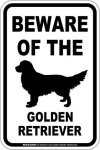 画像1: [MAGSIGN] ゴールデンレトリバー 注意 英語 マグネット＆ステッカー BEWARE OF THE GOLDEN RETRIEVER 車/屋外用 日本製 (1)