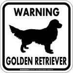 画像2: [MAGSIGN] WARNING GOLDEN RETRIEVER マグネット＆ステッカー：ゴールデンレトリーバー(ホワイト/イエロー/オレンジ) 注意 英語 正方形 車＆屋外用(防水性/耐光性) 日本製 (2)