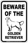 画像2: [MAGSIGN] ゴールデンレトリバー 注意 英語 マグネット＆ステッカー BEWARE OF THE GOLDEN RETRIEVER 車/屋外用 日本製 (2)