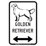 画像2: GOLDEN RETRIEVER [MAGSIGN] シルエット＆矢印 アメリカン道路標識 英語犬種名 マグネット/ステッカー：ホワイト (2)