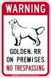 画像2: [MAGSIGN] ゴールデンレトリバー 警戒 英語 立入禁止 マグネット＆ステッカー WARNING GOLDEN RETRIEVER ON PREMISES NO TRESPASSING 車/屋外用 日本製 (2)