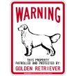 画像1: [MAGSIGN] GOLDEN RETRIEVER 注意 英語 WARNING 警告/保護/警戒 車 屋外用 マグネット＆ステッカー 日本製：ゴールデンレトリーバー (1)