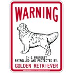 画像2: [MAGSIGN] GOLDEN RETRIEVER 注意 英語 WARNING 警告/保護/警戒 車 屋外用 マグネット＆ステッカー 日本製：ゴールデンレトリーバー (2)