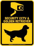 画像1: ゴールデンレトリバー＆防犯カメラ 監視 警戒中 英語 マグサイン(マグネット/ステッカー)：SECURITY CCTV ＆ GOLDEN RETRIEVER [MAGSIGN] (1)