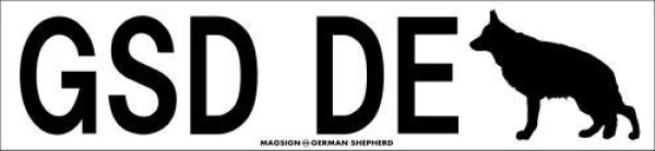 画像1: [MAGSIGN] ジャーマンシェパード イニシャル/国名コード/シルエット マグネット＆ステッカー GERMAN SHEPHERDローマ字ロゴ入り 車/屋外用 日本製 (1)