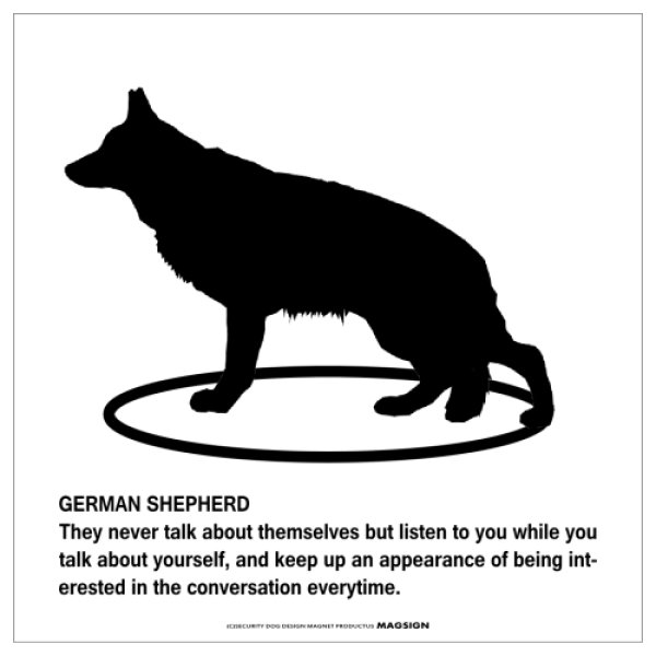 画像1: GERMAN SHEPHERD'S POEMマグネットサイン：ジャーマンシェパード（ホワイト） (1)