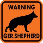 画像4: [MAGSIGN] WARNING GER. SHEPHERD マグネット＆ステッカー：ジャーマンシェパード(ホワイト/イエロー/オレンジ) 注意 英語 正方形 車＆屋外用(防水性/耐光性) 日本製 (4)