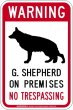 画像1: [MAGSIGN] ジャーマンシェパード 警戒 英語 立入禁止 マグネット＆ステッカー WARNING G.SHEPHERD ON PREMISES NO TRESPASSING 車/屋外用 日本製 (1)