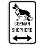 画像2: GERMAN SHEPHERD [MAGSIGN] シルエット＆矢印 アメリカン道路標識 英語犬種名 マグネット/ステッカー：ホワイト (2)