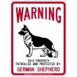 画像1: [MAGSIGN] GERMAN SHEPHERD 注意 英語 WARNING 警告/保護/警戒 車 屋外用 マグネット＆ステッカー 日本製：ジャーマンシェパード (1)